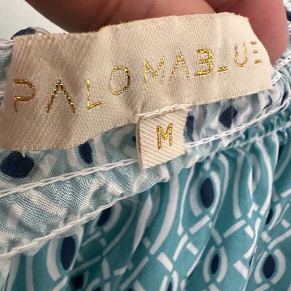 Paloma‎ Blue Womens Calypso 100% Silk Mini Blouson Off the Shoulder Dress Medium - Picture 5 of 8